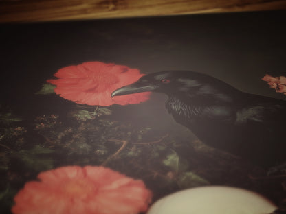Memento Mori, Gothic Raven Art Print, Dark Academia Forest Wall Art, Whimsigoth Decor, Dark Cottagecore Decor, Spooky Wall Art Painting