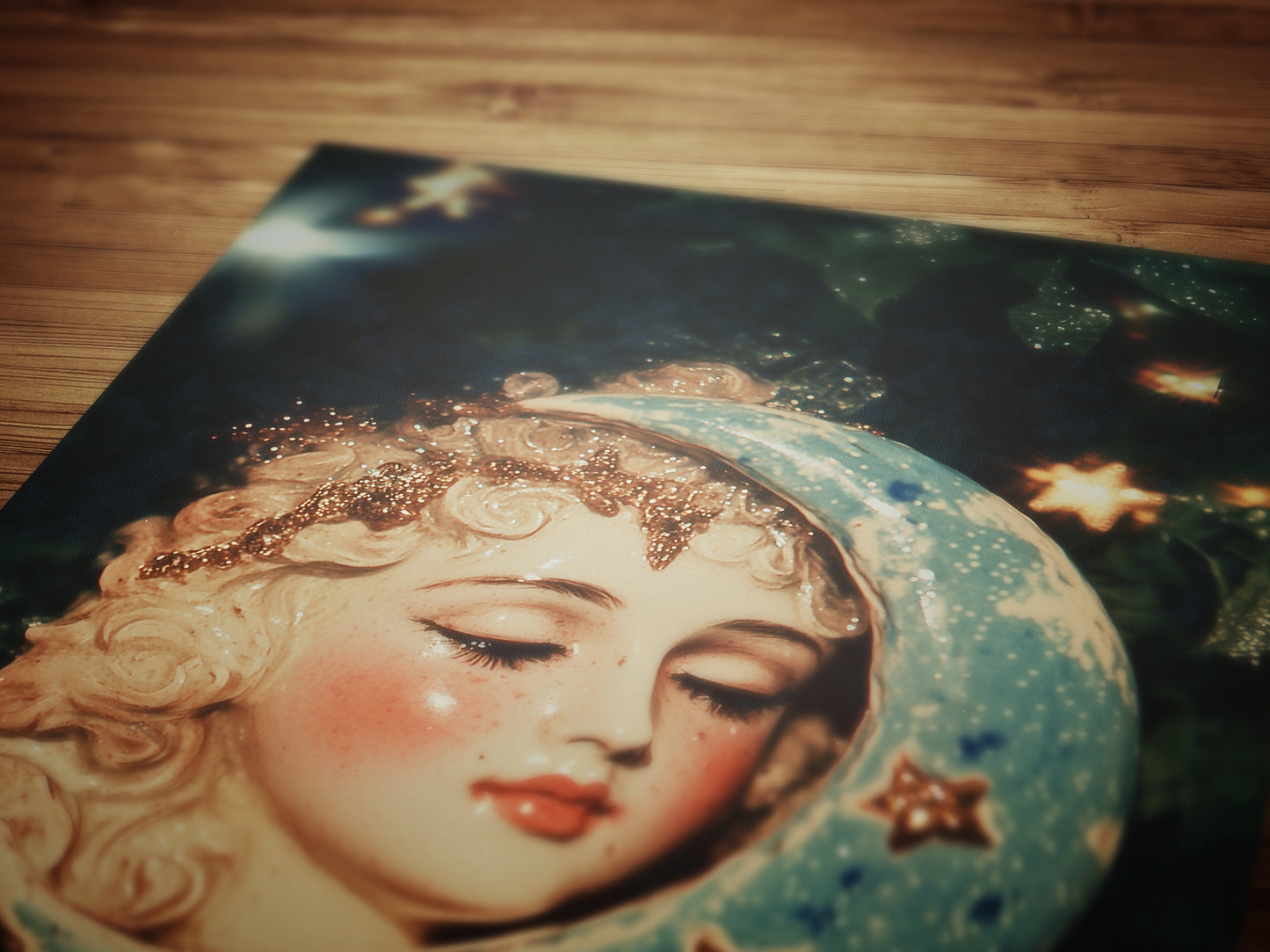 Celestial Moon Print, 90s Whimsigoth Decor, Whimsical Celestial Magical Home Decor, Crescent Moon Poster, Cosy Witchy Print