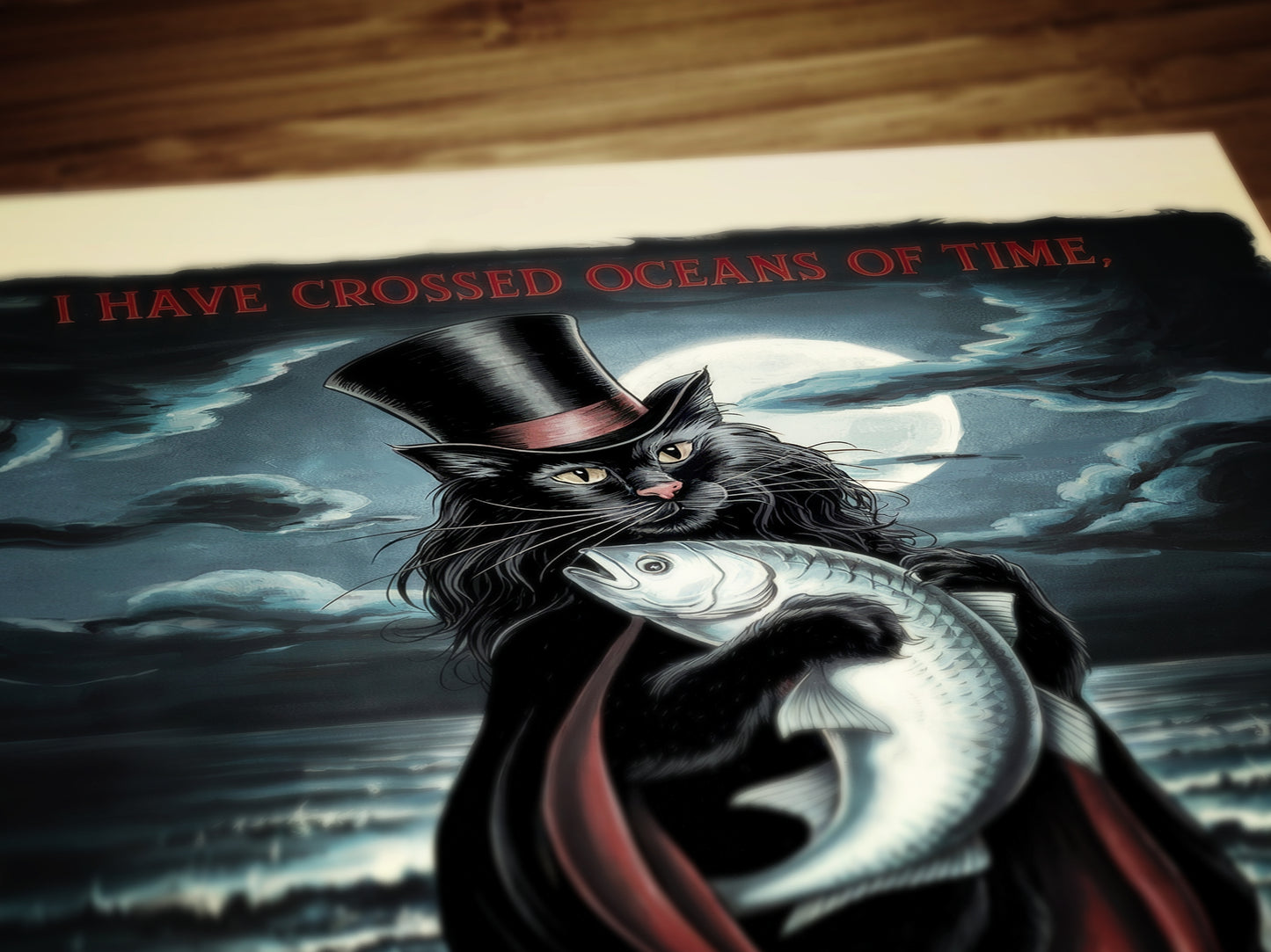 Vampurr, Catula, Vampire Cat Wall Art Print, Whimsigoth Decor, Gothic Dark Romance Poster, Dark Academia, Cottagecore, Dracula Lovers Gift