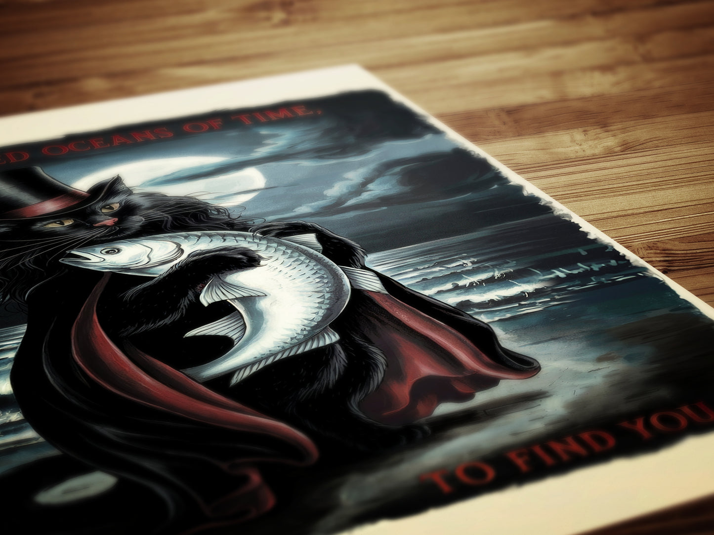 Vampurr, Catula, Vampire Cat Wall Art Print, Whimsigoth Decor, Gothic Dark Romance Poster, Dark Academia, Cottagecore, Dracula Lovers Gift