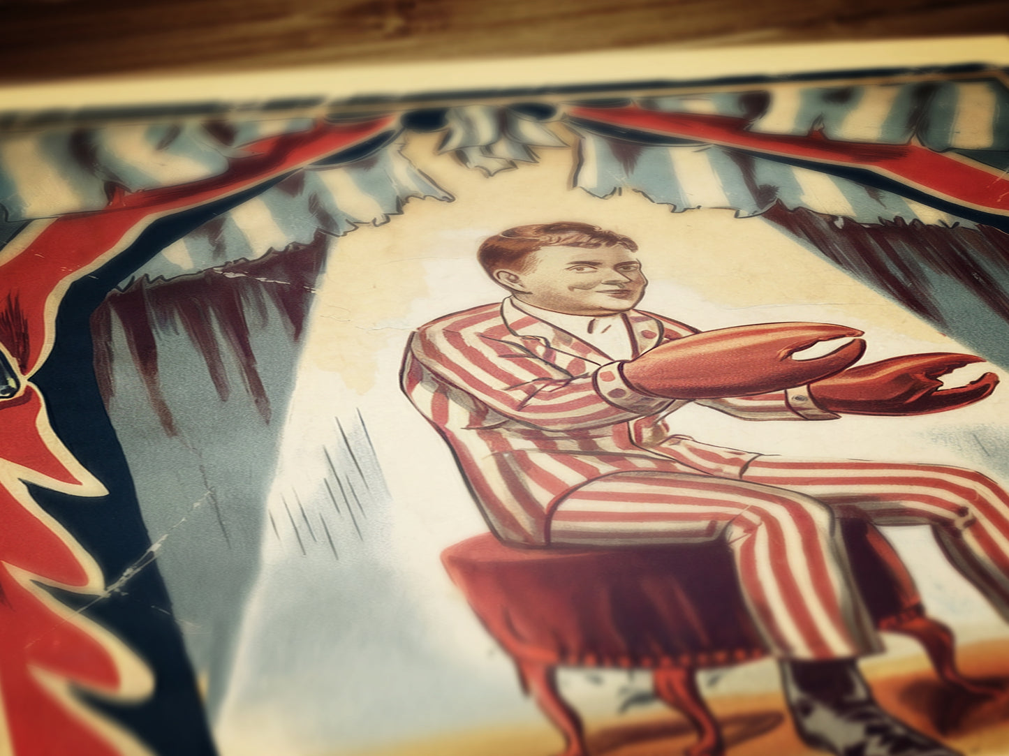 Circus Sideshow Lobster Boy, Vintage Circus Wall Art, Whimsigoth Decor, Carnival Freakshow, Side show Print, Oddities & Curiosities Poster