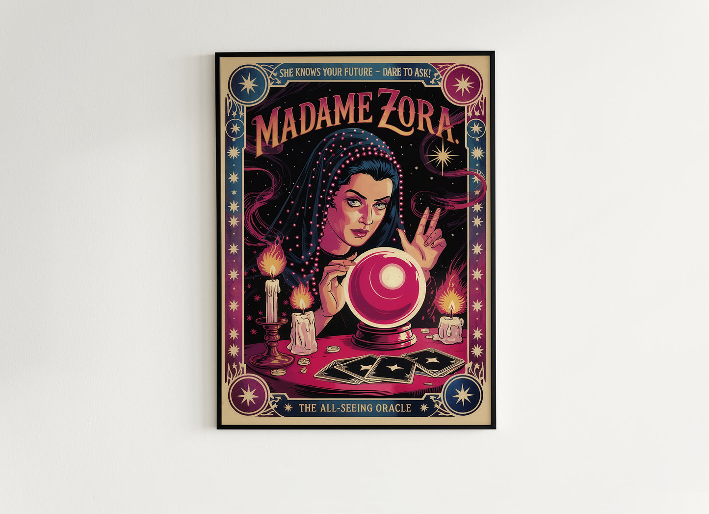 Circus Sideshow Fortune Teller, Vintage Circus Wall Art, Whimsigoth Decor, Carnival Freakshow, Side show Print Oddities & Curiosities Poster