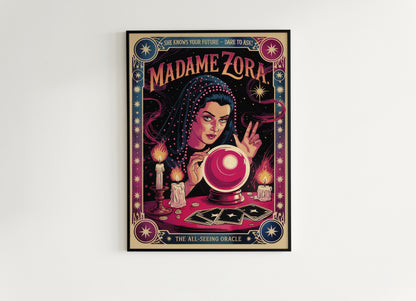 Circus Sideshow Fortune Teller, Vintage Circus Wall Art, Whimsigoth Decor, Carnival Freakshow, Side show Print Oddities & Curiosities Poster