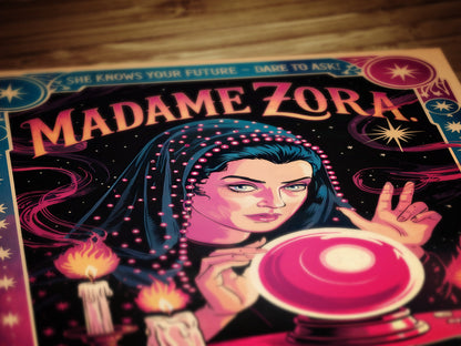 Circus Sideshow Fortune Teller, Vintage Circus Wall Art, Whimsigoth Decor, Carnival Freakshow, Side show Print Oddities & Curiosities Poster