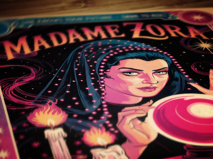 Circus Sideshow Fortune Teller, Vintage Circus Wall Art, Whimsigoth Decor, Carnival Freakshow, Side show Print Oddities & Curiosities Poster