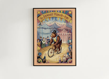 Circus Sideshow Circus Bear, Vintage Circus Performer Wall Art, Whimsigoth Decor, Carnival Side show Print, Oddities & Curiosities Poster