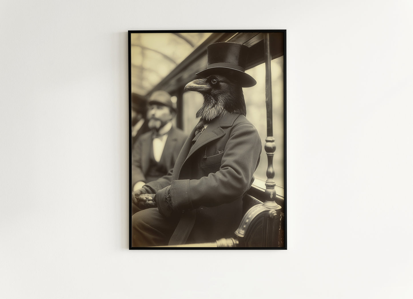 Gothic Gentleman Crow Vintage Poster, Art Poster Print, Home Wall Decor, Victorian Raven, Dark Academia, Retro Weird Stuff Art Gift