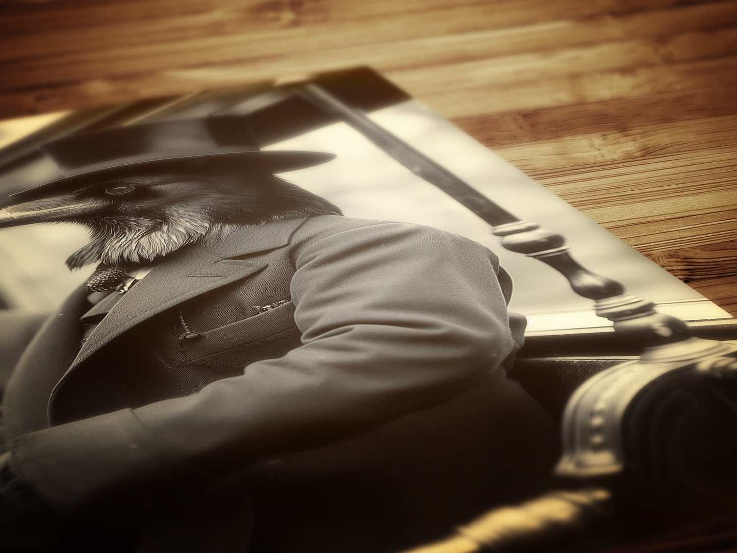 Gothic Gentleman Crow Vintage Poster, Art Poster Print, Home Wall Decor, Victorian Raven, Dark Academia, Retro Weird Stuff Art Gift