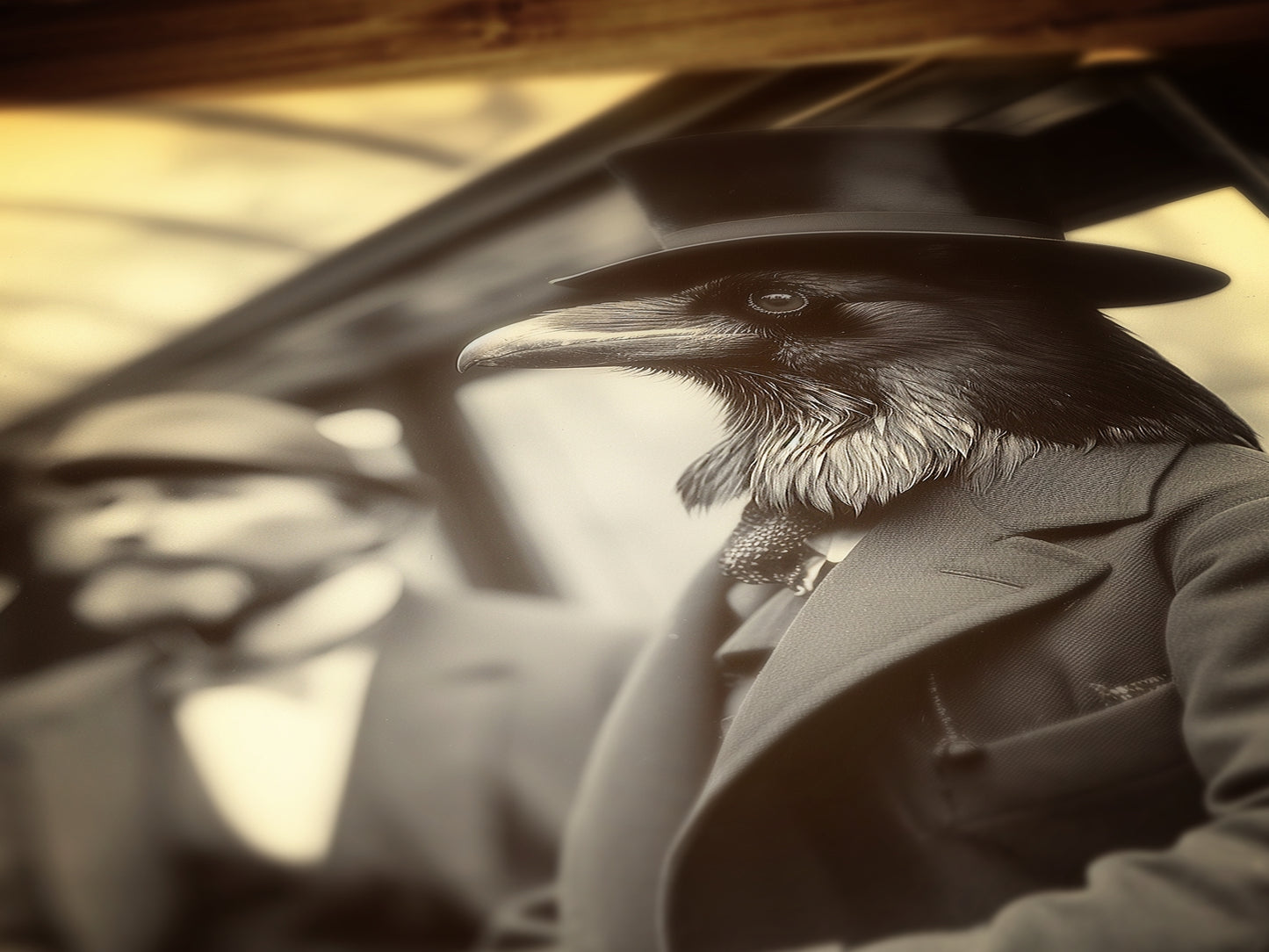 Gothic Gentleman Crow Vintage Poster, Art Poster Print, Home Wall Decor, Victorian Raven, Dark Academia, Retro Weird Stuff Art Gift