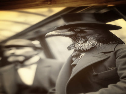 Gothic Gentleman Crow Vintage Poster, Art Poster Print, Home Wall Decor, Victorian Raven, Dark Academia, Retro Weird Stuff Art Gift