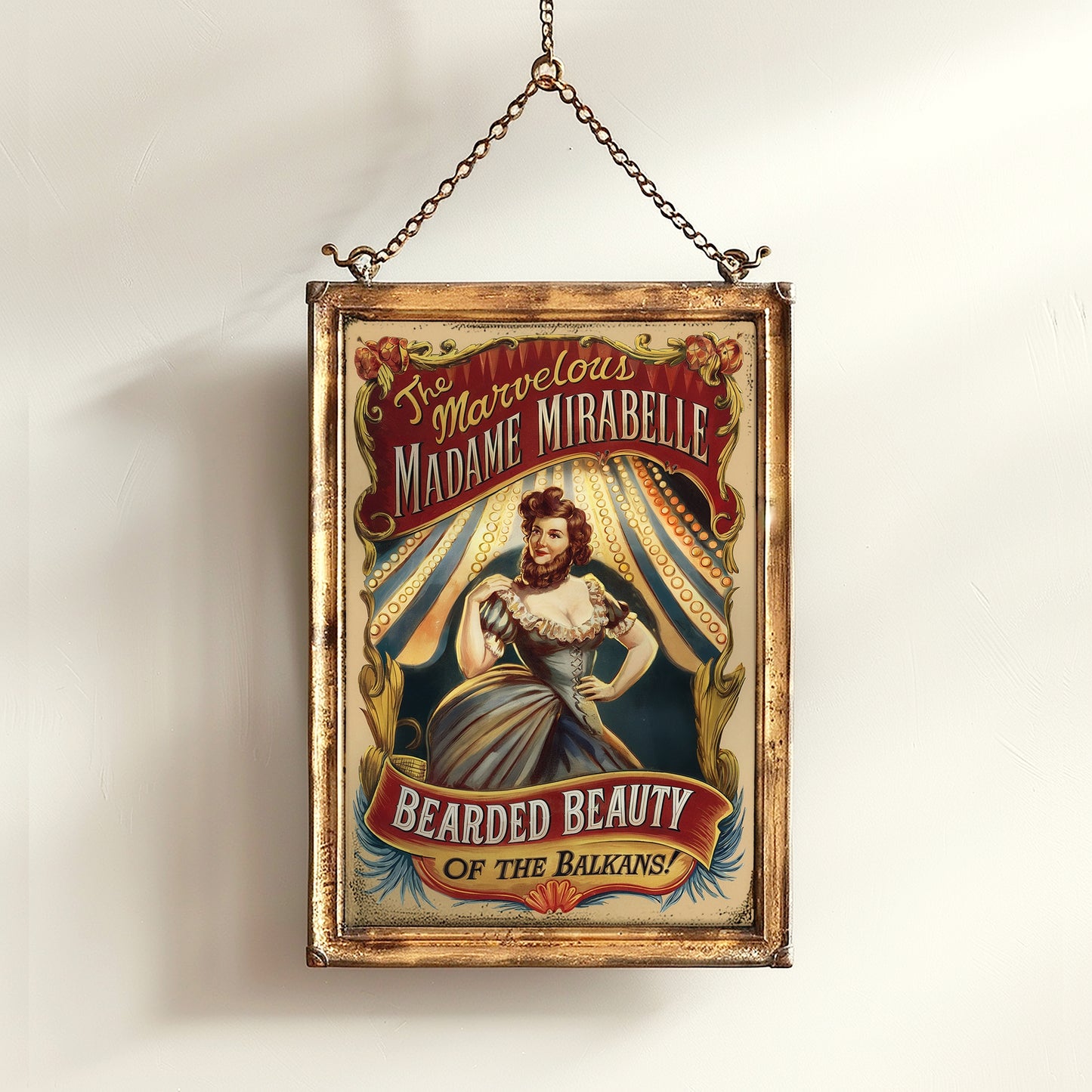 Circus Sideshow Bearded Lady, Vintage Circus Wall Art, Whimsigoth Decor, Carnival Freakshow, Side show Print, Oddities & Curiosities Poster