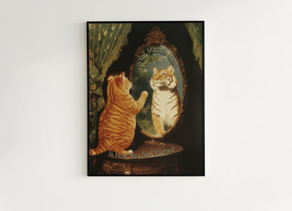 Inspirational Quote Poster, Funny Cat Print for Therapy Office Decor, Motivational Quote Wall Art Gifts, You Are Enough