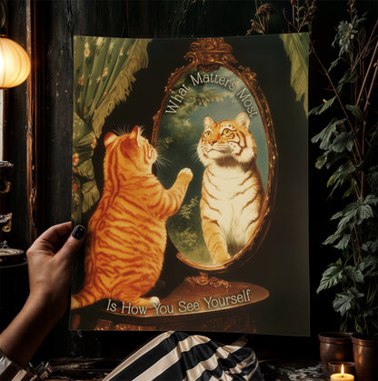 Inspirational Quote Poster, Funny Cat Print for Therapy Office Decor, Motivational Quote Wall Art Gifts, You Are Enough