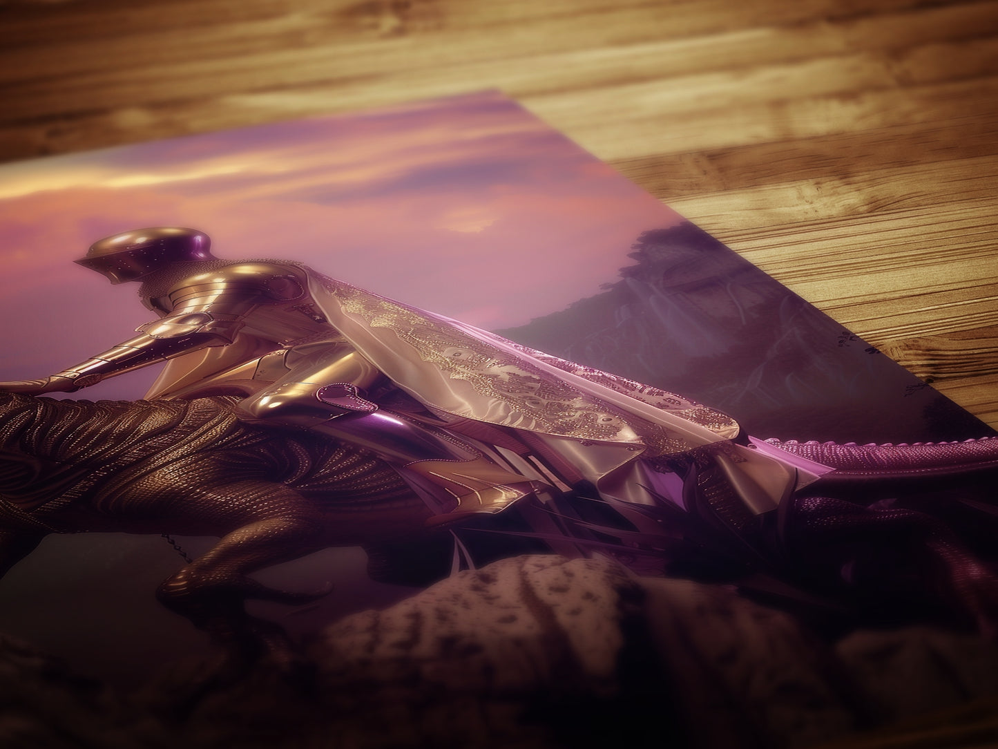 Knight On A dinosaur, Vintage photography, Art Poster Print, Gothic Poster, Jurassic Medieval Knight Art , Dark Academia Castle Core Decor