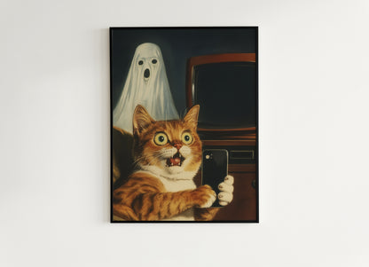 Purranaromal Cativity, Funny Cat Wall Art, Haunted Selfie Scene, Quirky Dark Academia, Weirdcore Whimsigoth Decor, Cat Themed Gifts