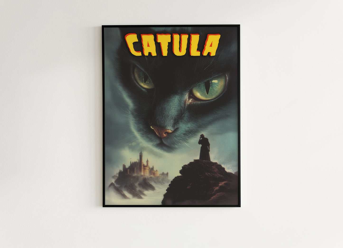 Catula The Vampurr, Vampire Cat Art Print, Whimsigoth Halloween Wall Decor, Horror Movie Decor, Nosferatu Lovers Gifts