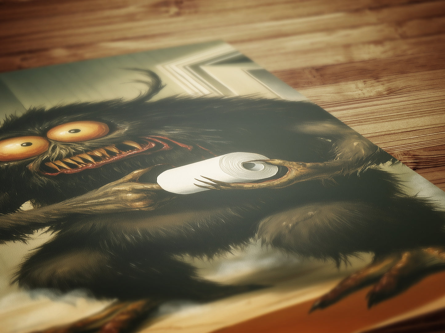 Funny Bathroom Poster, Cute Monster Holding Toilet Paper, Quirky Wall Art, Weirdcore Gift Idea, Weird Horror Print for Goth Toilet Decor