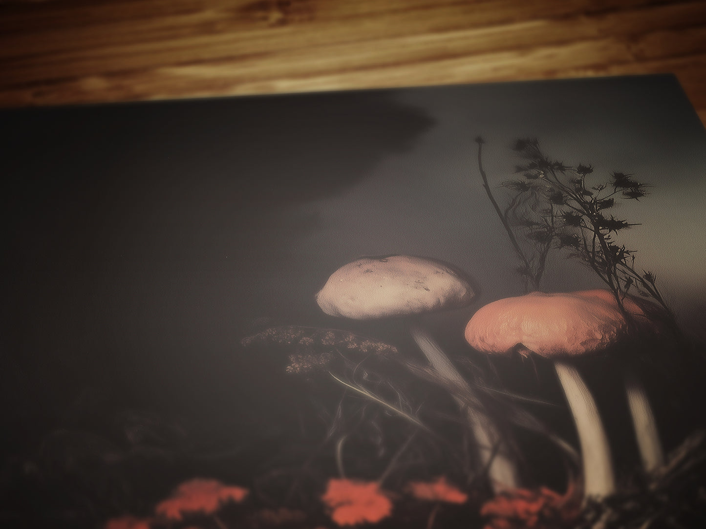 Dark Mushroom Floral Art Print, Moody Botanical Still Life, Gothic Cottagecore Wall Decor, Witchy Whimsigoth Goblincore Gift for Her