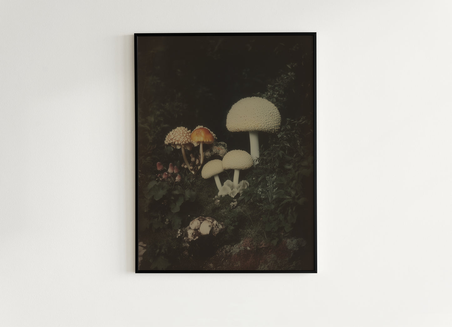 Mushroom Floral Art Print, Dark Moody Botanical Still Life, Gothic Cottagecore Wall Decor, Witchy Whimsigoth Goblincore Gift for Her