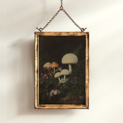 Mushroom Floral Art Print, Dark Moody Botanical Still Life, Gothic Cottagecore Wall Decor, Witchy Whimsigoth Goblincore Gift for Her