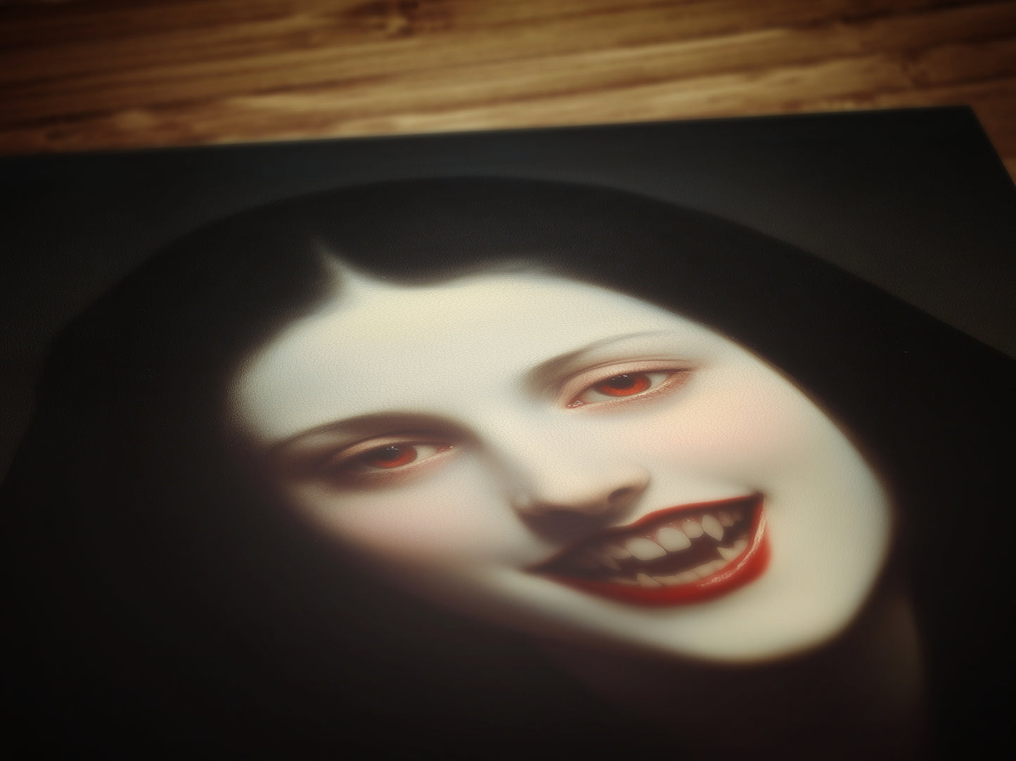 Gothic Vampire Woman Art Print, Moody Feminine Portrait, Haunted Dark Romance, Dark Academia Wall Decor, Moody Goth Interiors