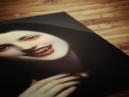 Gothic Vampire Woman Art Print, Moody Feminine Portrait, Haunted Dark Romance, Dark Academia Wall Decor, Moody Goth Interiors