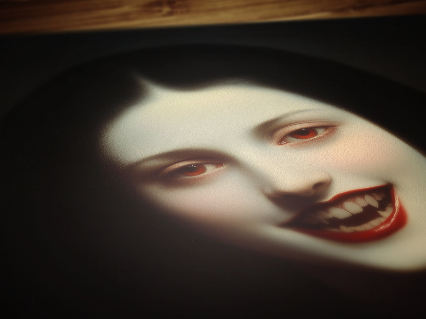 Gothic Vampire Woman Art Print, Moody Feminine Portrait, Haunted Dark Romance, Dark Academia Wall Decor, Moody Goth Interiors