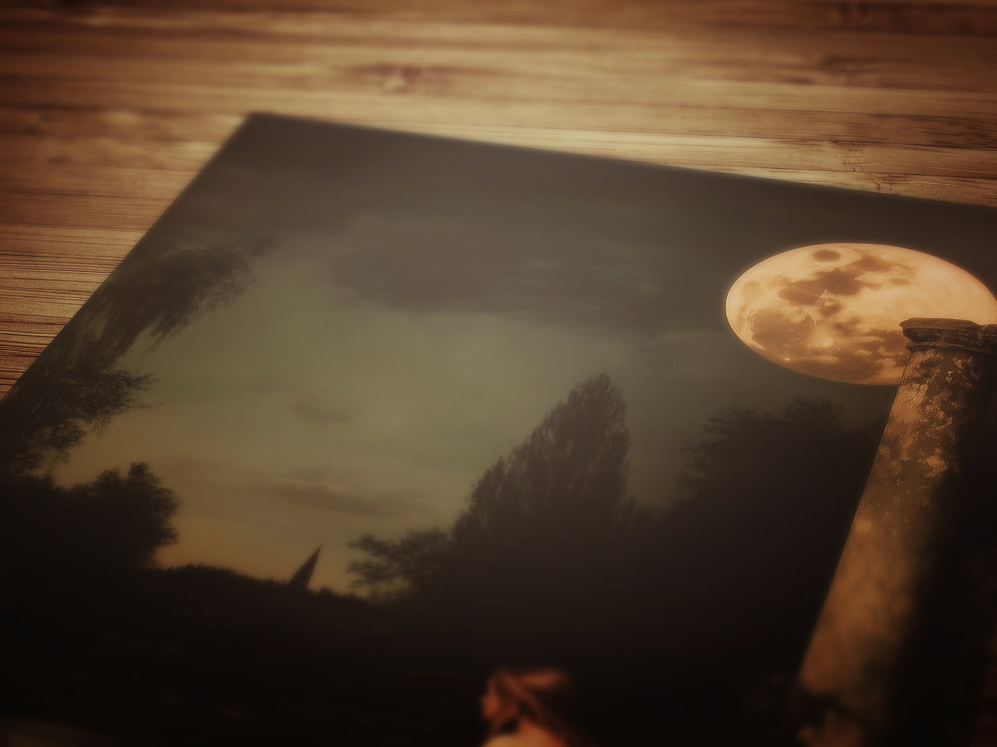 Moonlit Mermaid On a Dock, Whimsical Cozy Bathroom Decor, Whimsigoth Decor, Dark Romance Fantasy Print, Dreamy Floral Decor for Book Lovers