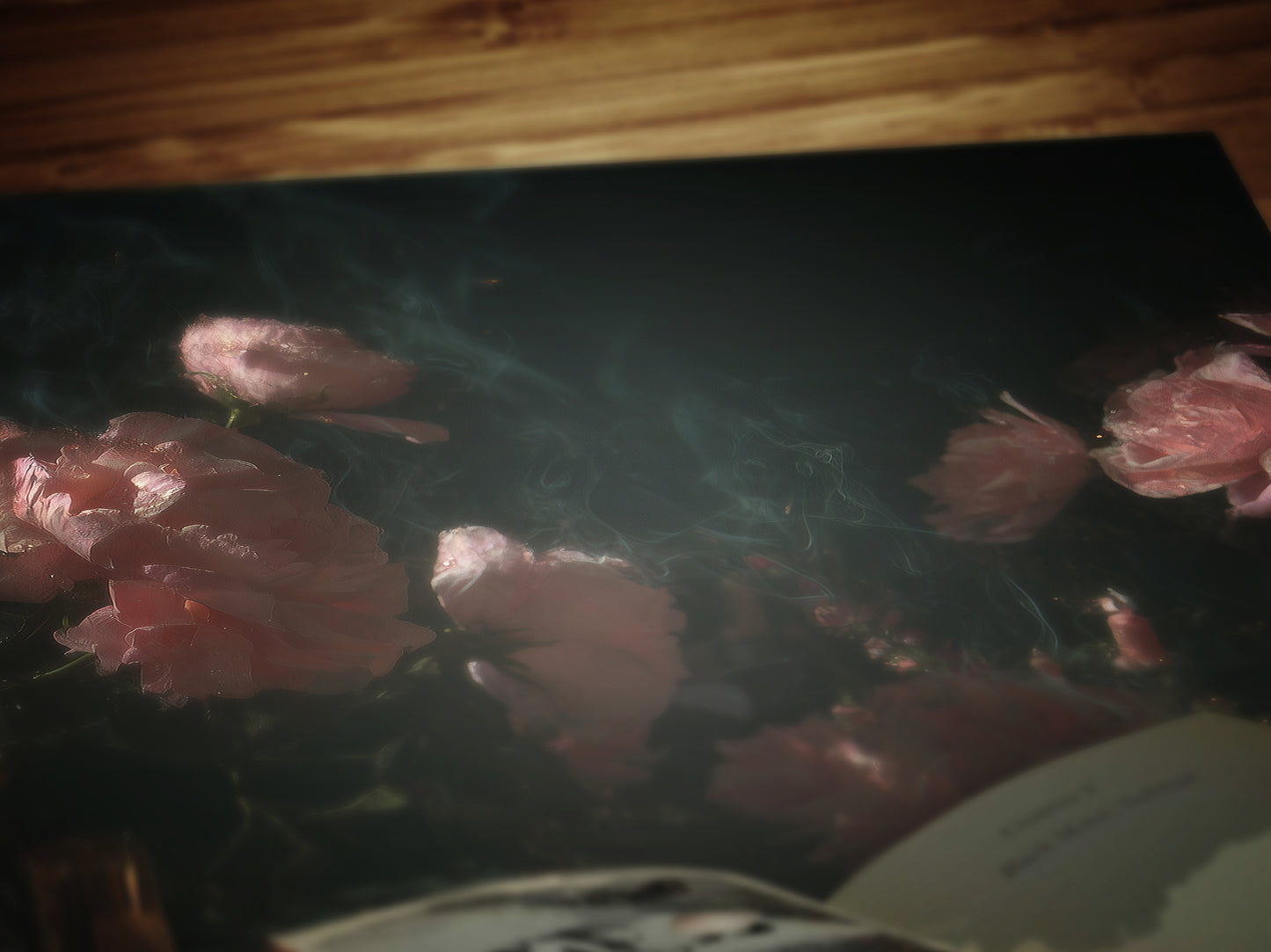 Dark Academia Witchy Open Grimoire Book Art Print, Vintage Floral Wall Decor, Roses Poster, Witchy Aesthetic, Gothic Whimsigoth Decor