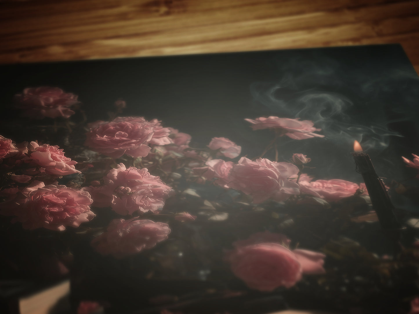 Moody Floral Book Art Print,  Roses And Books Poster, Dark Academia Cottagecore Wall Art, Vintage Gothic Romance, Whimsigoth Decor