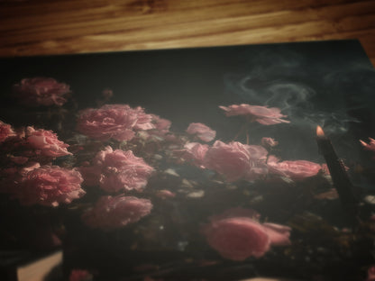 Moody Floral Book Art Print,  Roses And Books Poster, Dark Academia Cottagecore Wall Art, Vintage Gothic Romance, Whimsigoth Decor