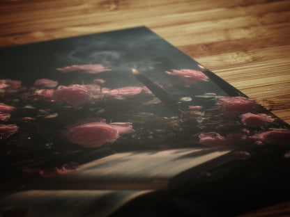 Moody Floral Book Art Print,  Roses And Books Poster, Dark Academia Cottagecore Wall Art, Vintage Gothic Romance, Whimsigoth Decor