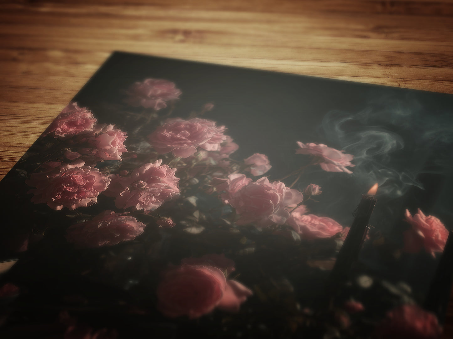 Moody Floral Book Art Print,  Roses And Books Poster, Dark Academia Cottagecore Wall Art, Vintage Gothic Romance, Whimsigoth Decor