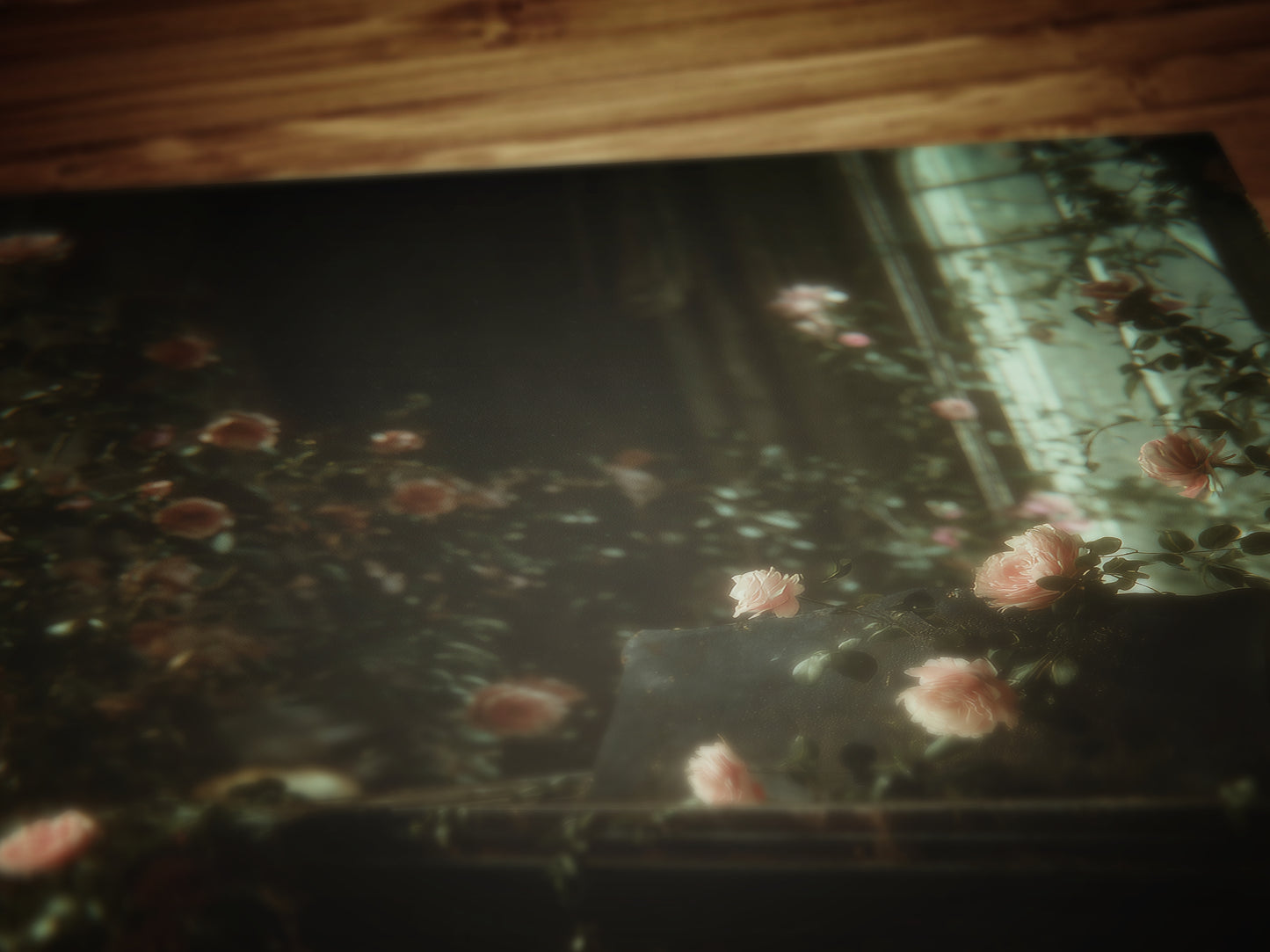 Abandoned Castle Piano Wall Art Poster, Dark Academia Cottagecore Gothic Print, Floral Whimsigoth Decor, Romantic Atmosphere Aesthetic