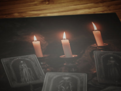 Mystical Tarot Card Wall Art Print, Cottagecore Whimsigoth Decor Poster, Gothic Occult Decor,  Dark Academia Candles and Psychic Reading