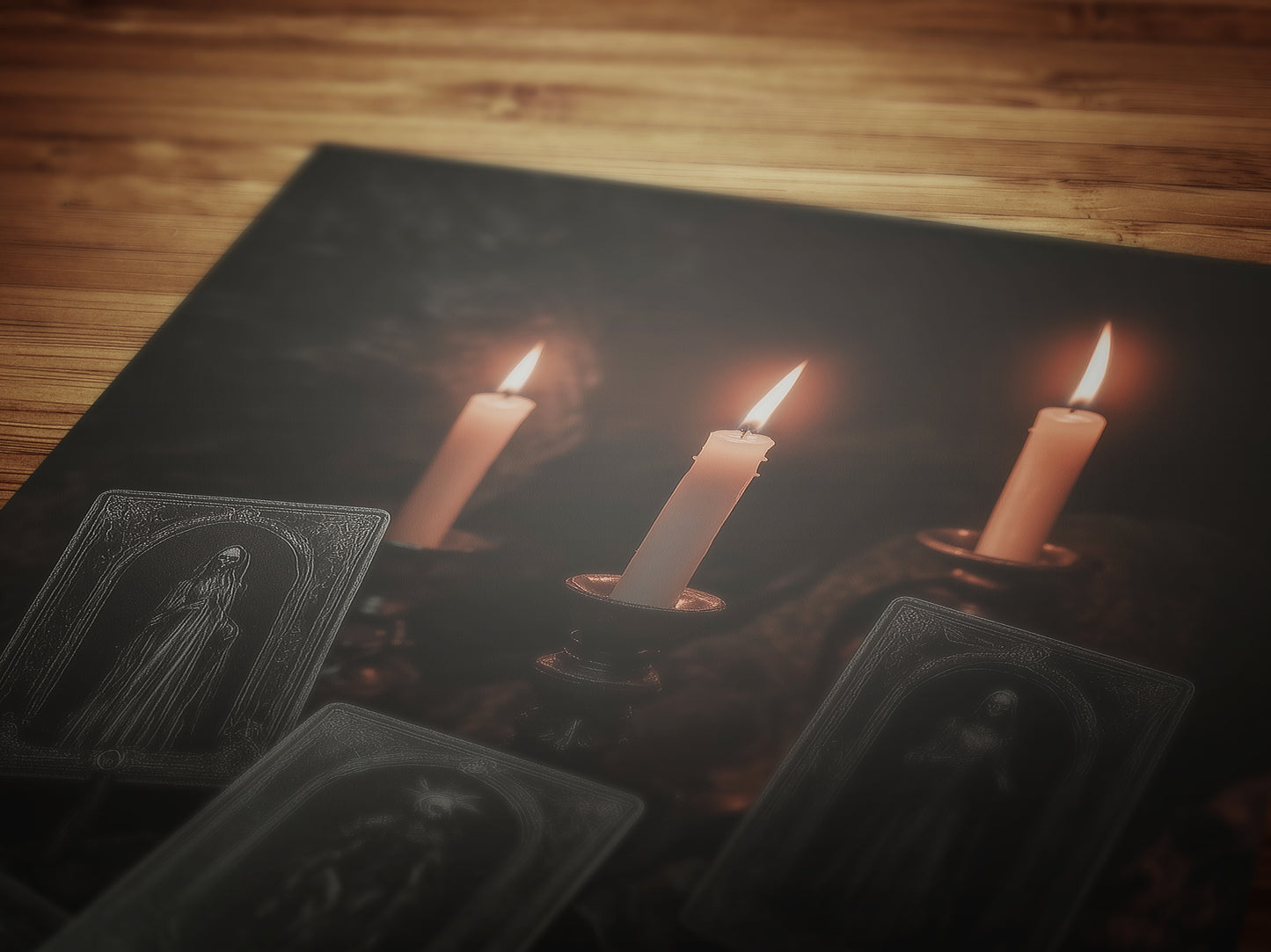 Mystical Tarot Card Wall Art Print, Cottagecore Whimsigoth Decor Poster, Gothic Occult Decor,  Dark Academia Candles and Psychic Reading