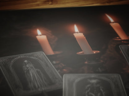 Mystical Tarot Card Wall Art Print, Cottagecore Whimsigoth Decor Poster, Gothic Occult Decor,  Dark Academia Candles and Psychic Reading