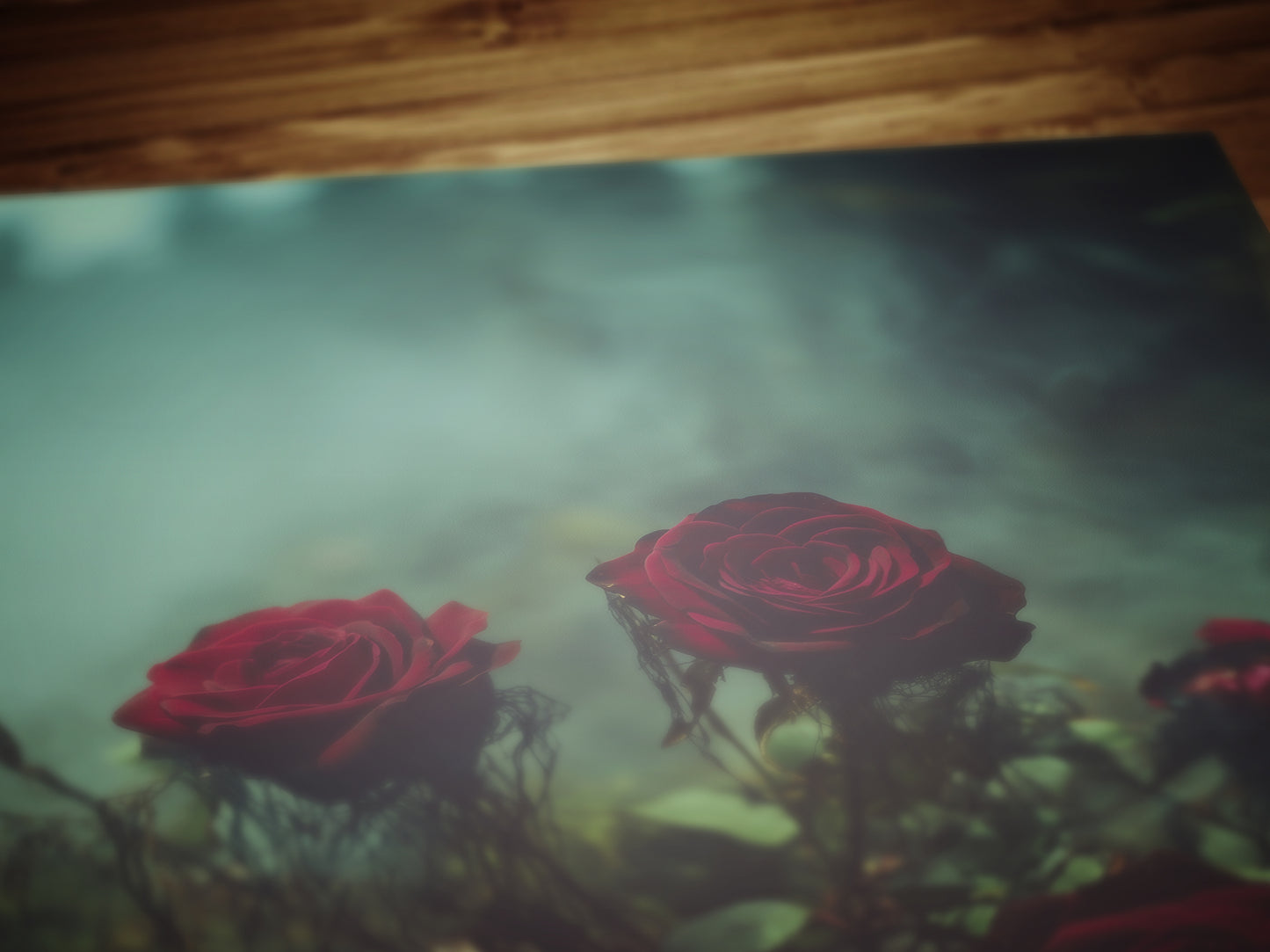 Dark Red Rose Garden Wall Art Print, Gothic Soft Academia Floral Botanical Poster, Dark Cottagecore Home Interiors, Whimsigoth Decor