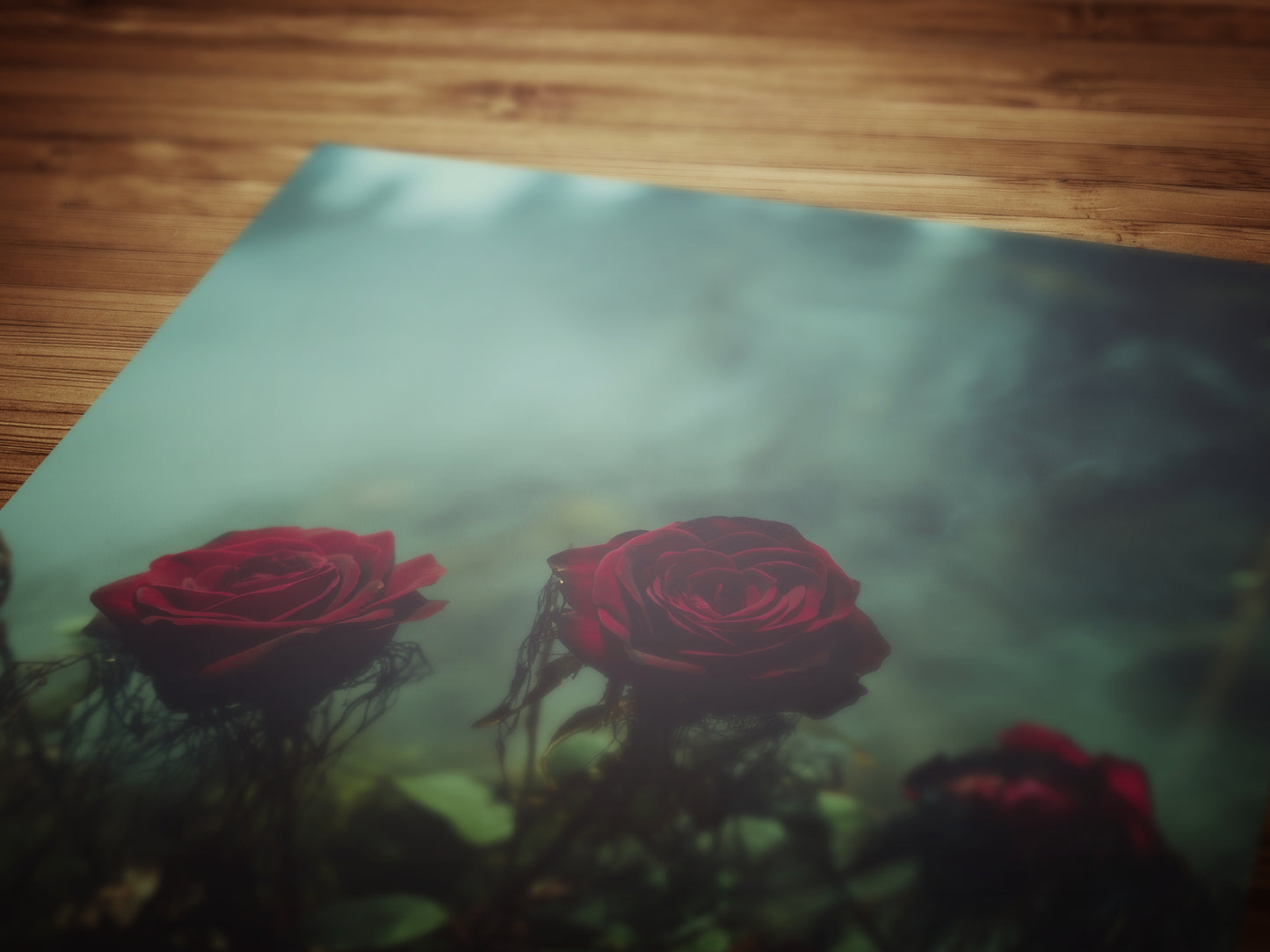 Dark Red Rose Garden Wall Art Print, Gothic Soft Academia Floral Botanical Poster, Dark Cottagecore Home Interiors, Whimsigoth Decor