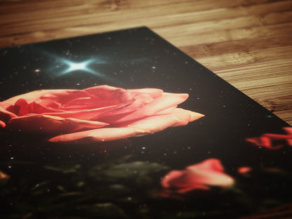 Celestial Rose Wall Art Poster, 90s Whimsigoth Decor, Whimsical Celestial Magical Home Decor, Sun Moon Poster, Cosy Witchy Print