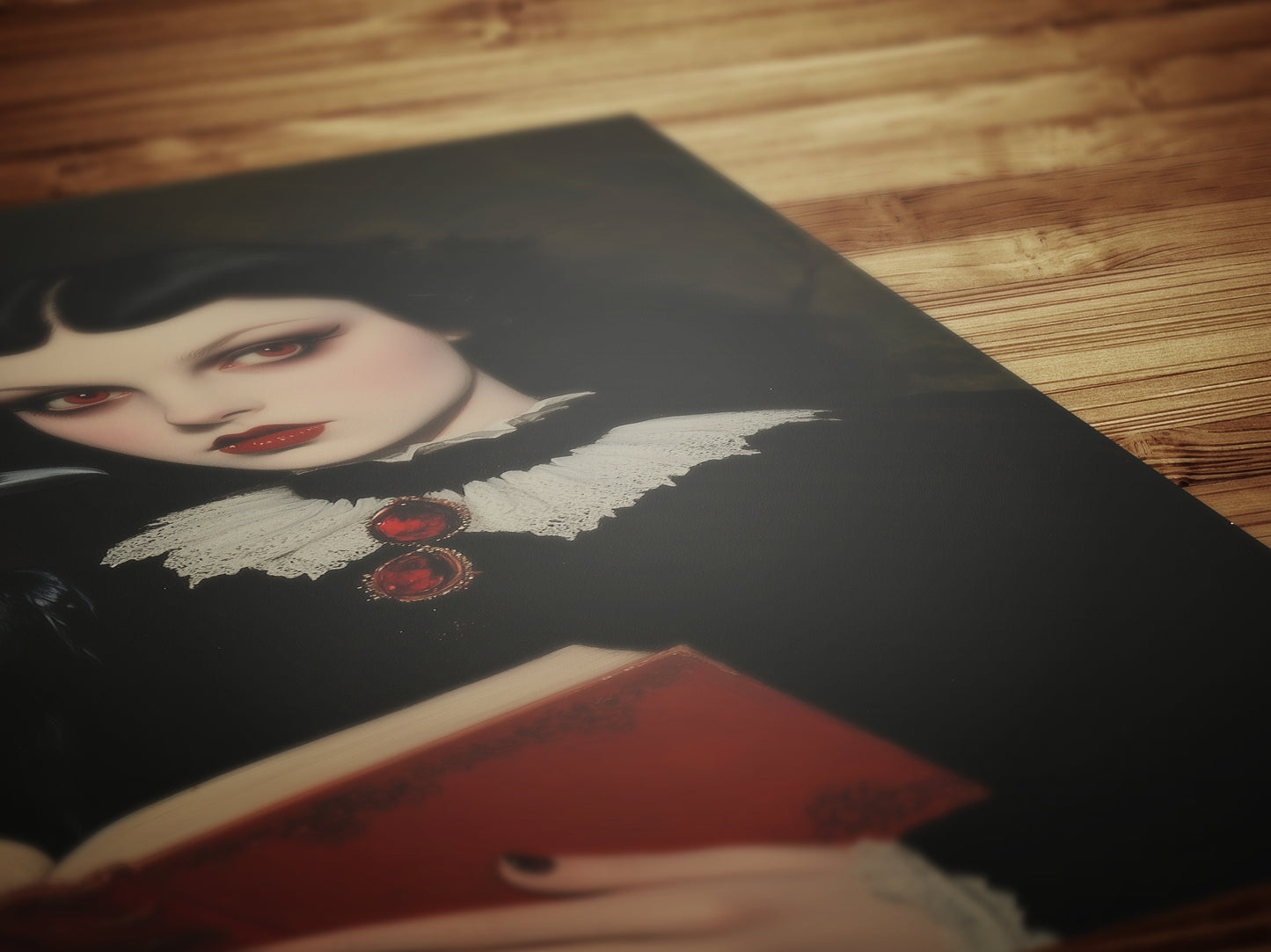 Raven Queen Art Print, Dark Academia Cottagecore Gothic Poster, Witchy Vintage Whimsigoth Decor, Dark Romance Fantasy Wall Hanging