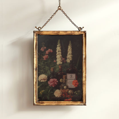 Laudanum Apothecary Jar Wall Art Print, Dark Academia Poster, Vintage Floral Painting, Witchy Gifts, Gothic Cottagecore Decor