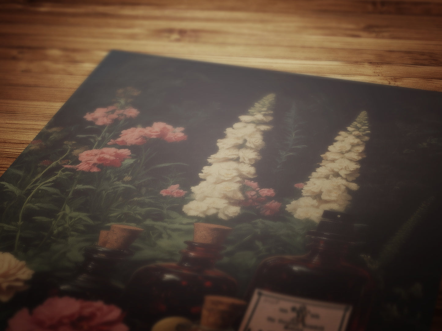 Laudanum Apothecary Jar Wall Art Print, Dark Academia Poster, Vintage Floral Painting, Witchy Gifts, Gothic Cottagecore Decor