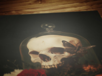 Moody Goth Skull Wall Art, Dark Academia Memento Mori Decor, Gothic Gifts, Whimsigoth Decor, Spooky Witchy Fairycore Forest Painting