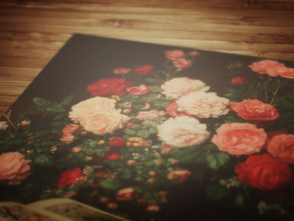 Roses And Books, Dark Academia Decor, Victorian Gothic Bookish Print, Book Lover Gift, Vintage Library Art, Reading Nook Poster