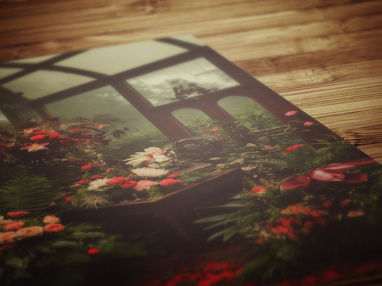 Victorian Greenhouse Art, Dark Botanical Print, Gothic Garden Floral Decor, Moody Cottagecore Wall Art, Vintage Plant Room Still Life Poster