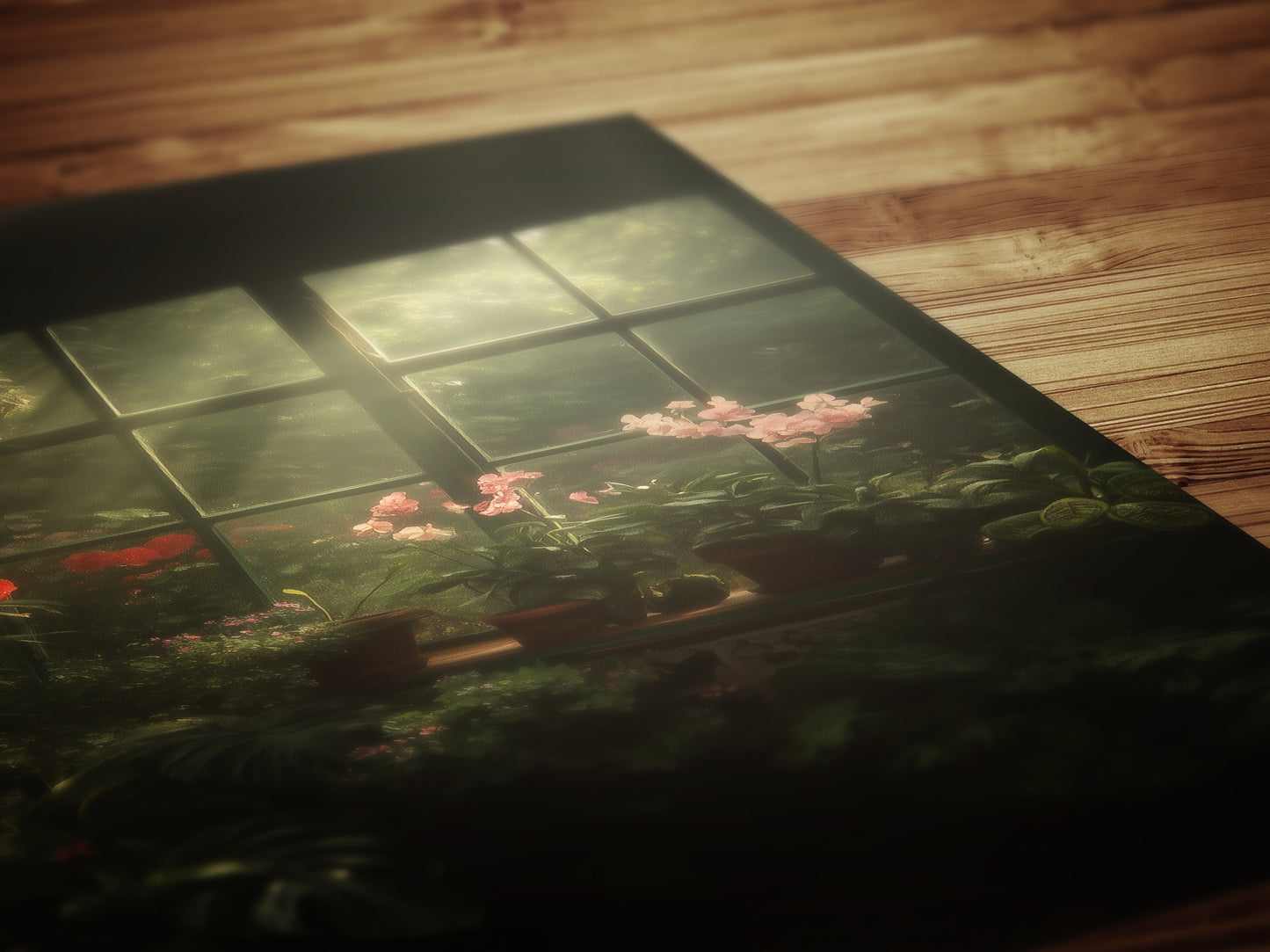 Victorian Greenhouse Art, Dark Botanical Print, Gothic Garden Wall Decor, Moody Cottagecore Poster, Dark Floral Orchid Still Life Print