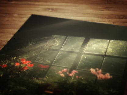 Victorian Greenhouse Art, Dark Botanical Print, Gothic Garden Wall Decor, Moody Cottagecore Poster, Dark Floral Orchid Still Life Print