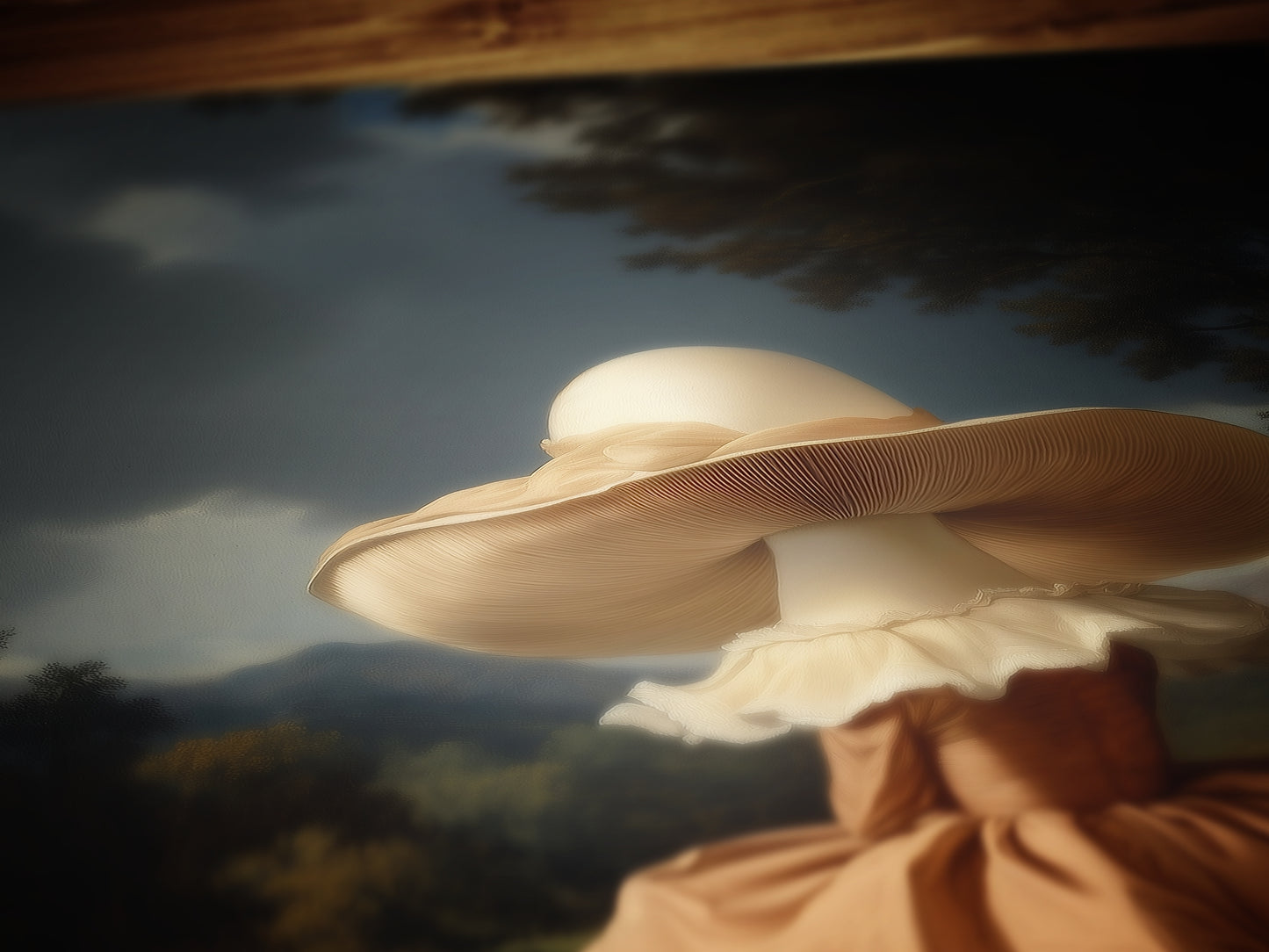 Surreal Mushroom Lady in Vintage Landscape, Mushroom Woman, Vintage Poster, Art Poster Print, Dark Academia, Gothic, Cottagecore, Witch Art.