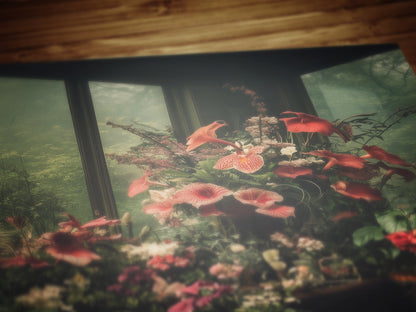 Victorian Greenhouse Art, Dark Botanical Print, Gothic Garden Floral Decor, Moody Cottagecore Wall Art, Vintage Plant Room Still Life Poster